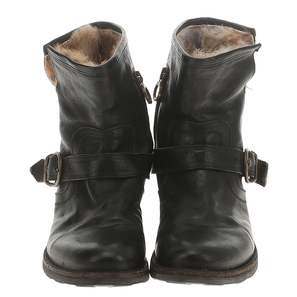 Jimmy Choo Black Combat Boots with Buckle Straps